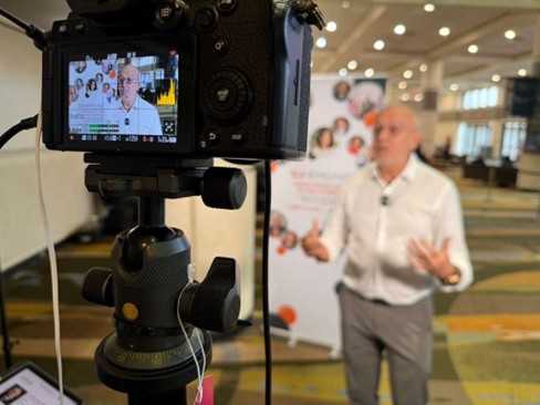 An interview being conducted by VJHemOnc onsite at ASH 2025